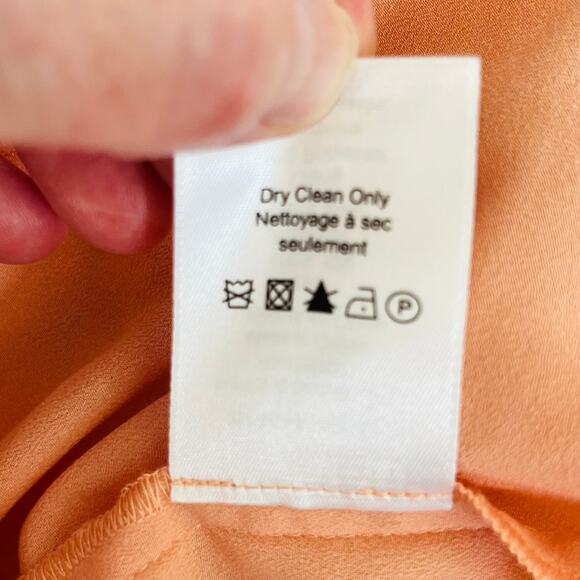 Veronica Beard Florencia Cross Front Silk Sleeveless Coral Chiffon Maxi Dress 8 - Picture 12 of 16